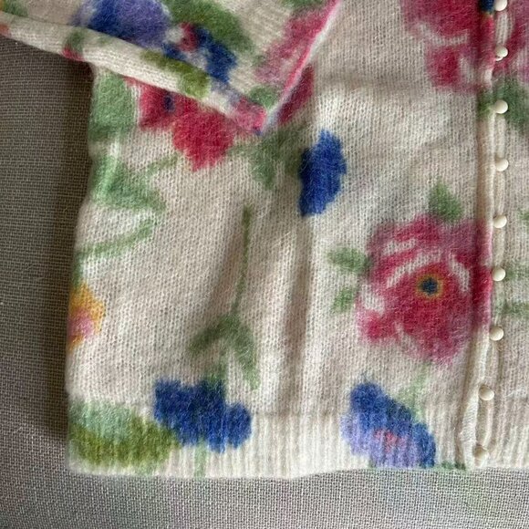 Sezane Teresa Cardigan  S/M/L Monday Pink Cream Kid Mohair Sweater Knit French - Picture 7 of 10